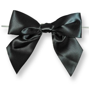 Black Bow Twist Ties 4"