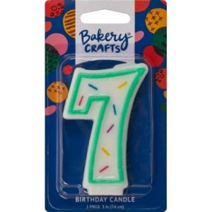 Number 8 Green Sprinkle Candle