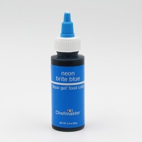 Neon Blue ChefMaster Gel Color 2.3 oz Bottle