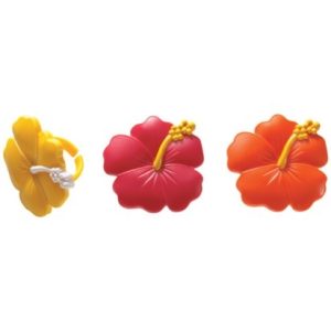 Hibiscus Flower Cupcake Rings 12 Pieces